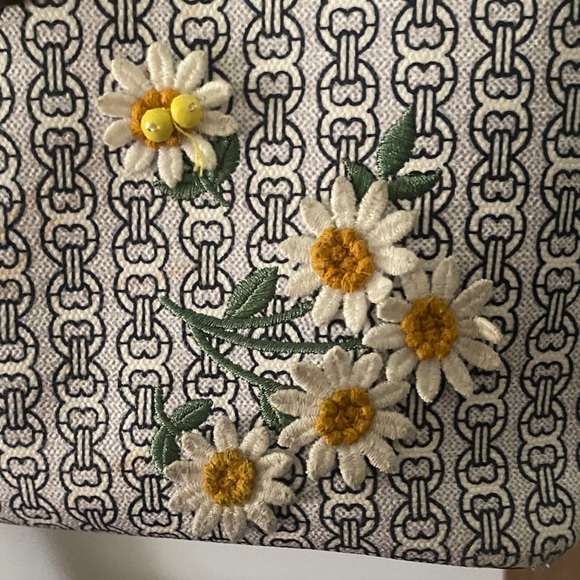 Tory Burch Blue and Brown Floral Tote - Picture 5 of 14